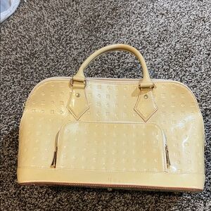 Arcadia Glossy Cream Satchel Bag